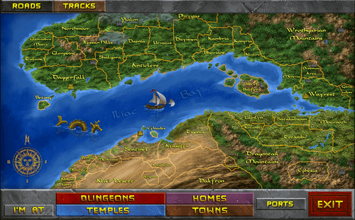 The world map of Daggerfall