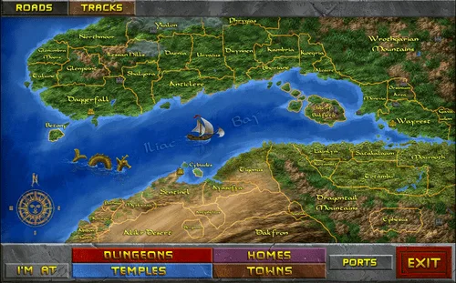 The world map of Daggerfall