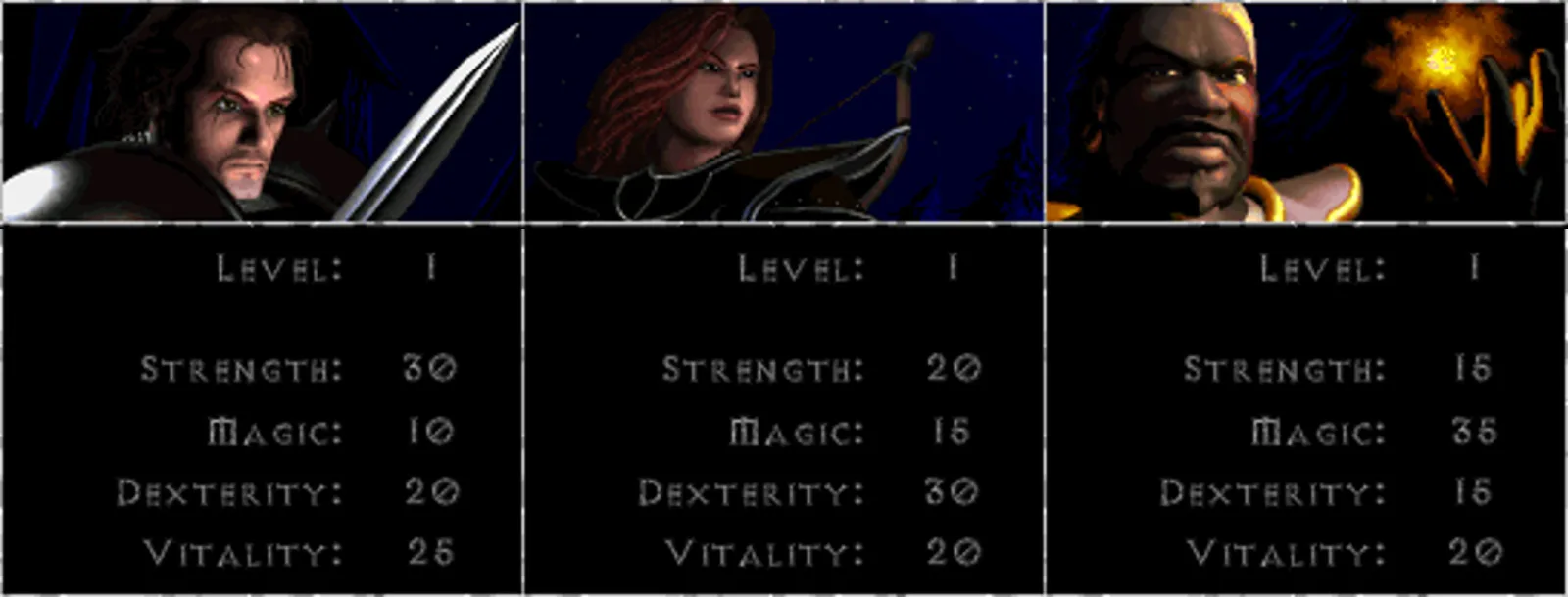Character selection