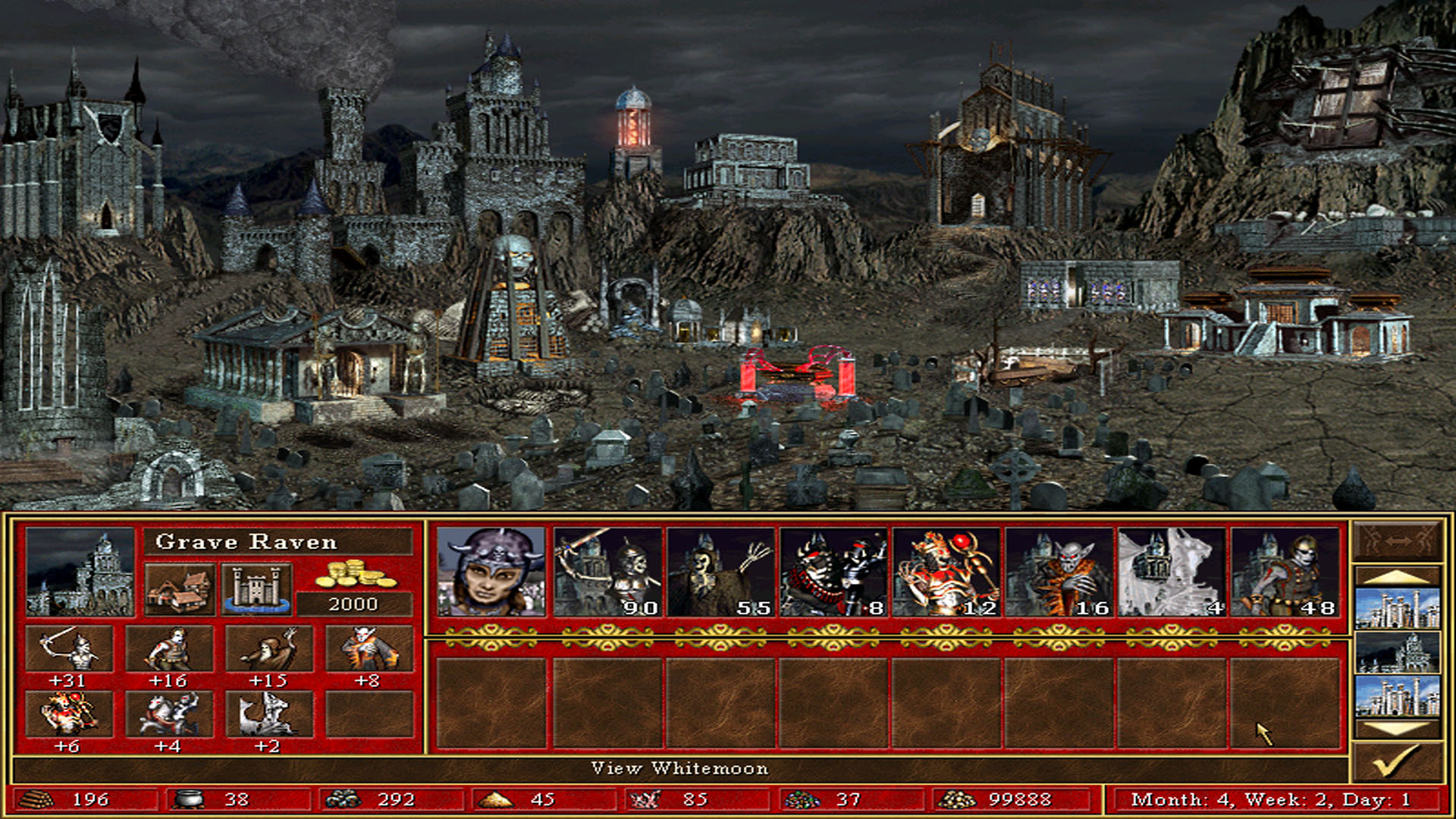 Town screen where new buildings can be built