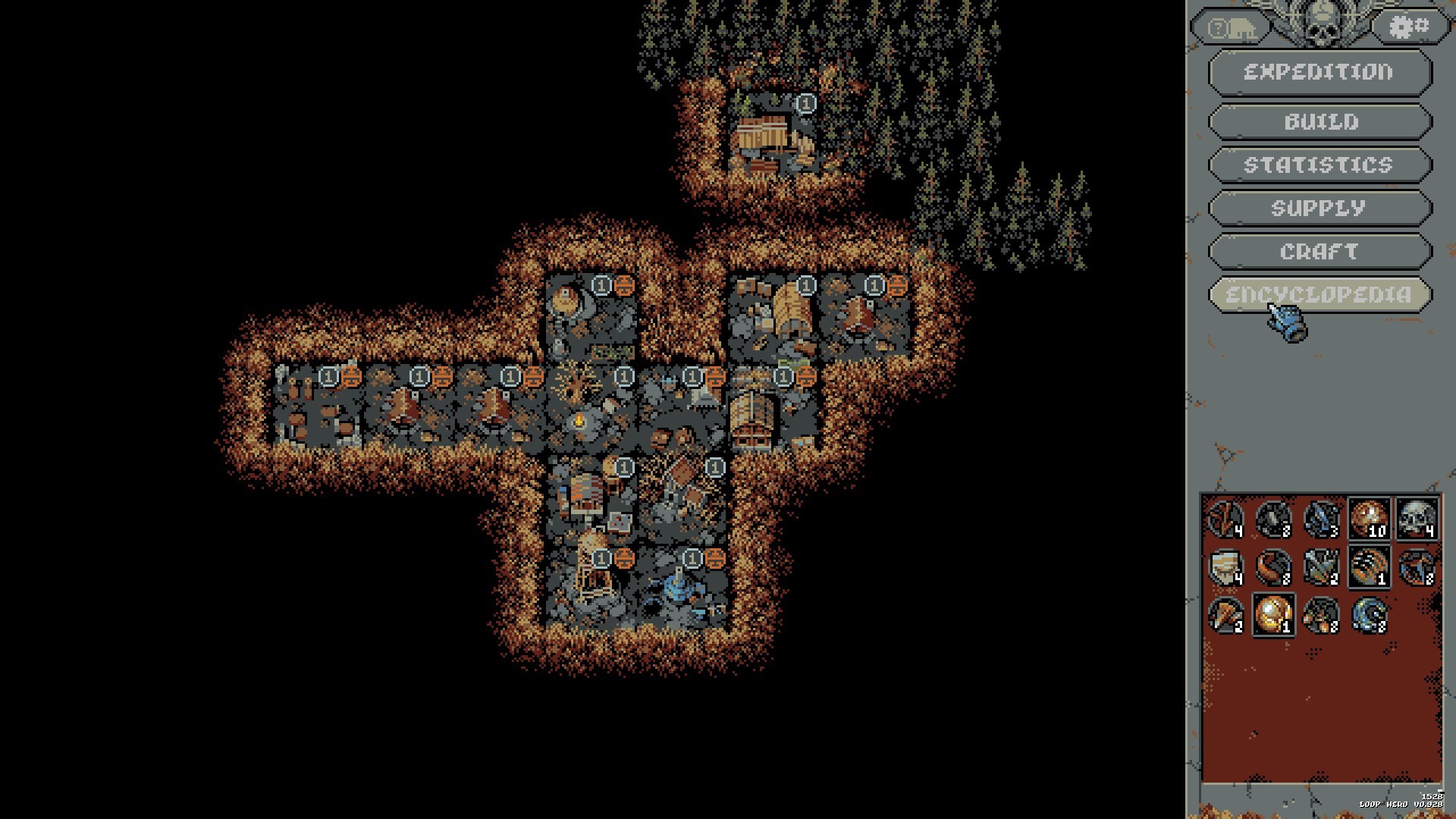 The meta-progression town being built